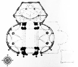 Guarino Guarini, pianta per la nuova chiesa di S.Andrea e Santuario Consolata