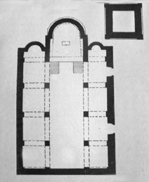 Pianta ricostruita della Chiesa di S.Andrea, come si presentava nel XV e XVII sec